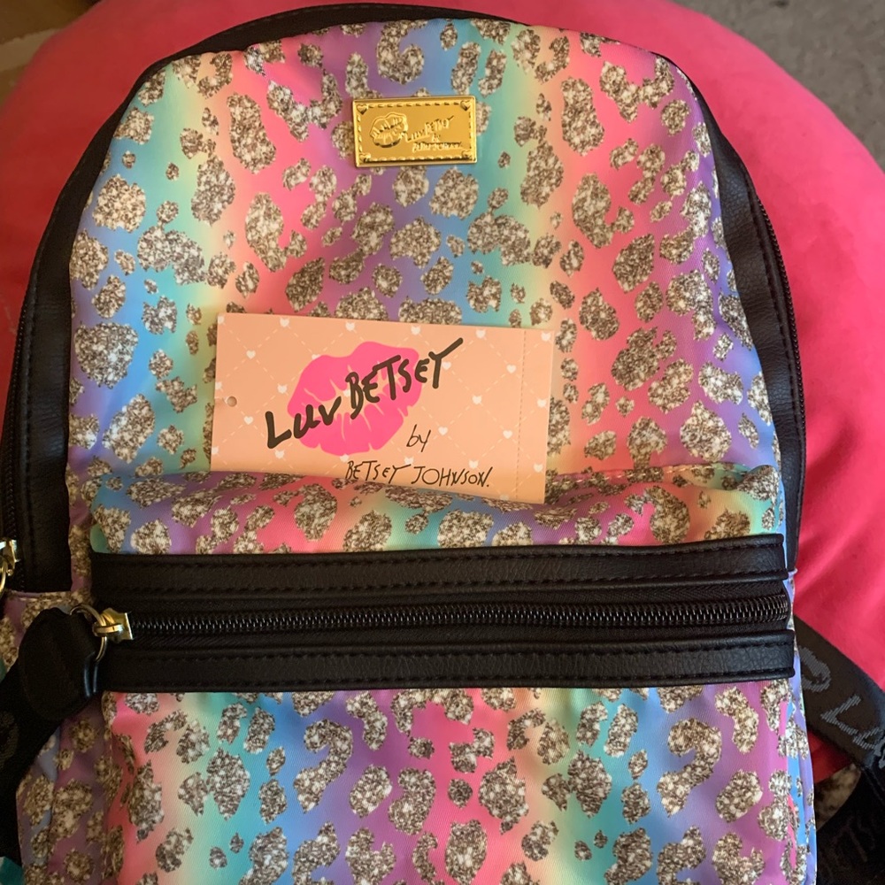 NWT Luv Betsey multicolor mini backpack purse
